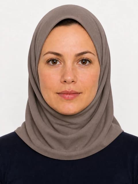 Religious covering with full face visible